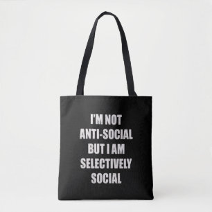 Lustig Ich bin nicht asozial aber wählerisch sozia Tasche
