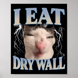 Lustig Ich Esse Trockenbau Dumme Katzen Meme Männe Poster