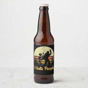 lustig ich hasse Leute Bierflaschenetikett