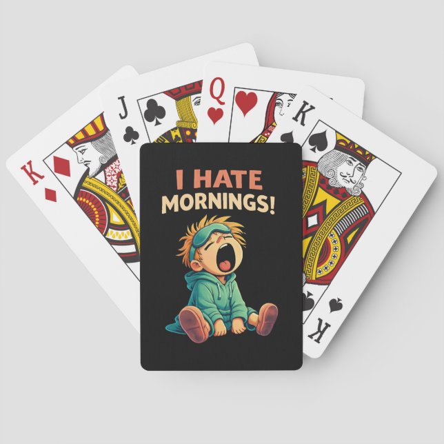 Lustig, ich hasse Morgenmuffel Spielkarten (Rückseite)