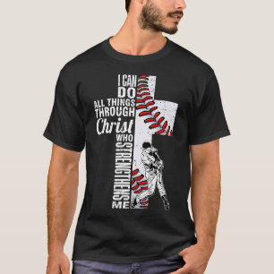 Lustig Ich Kann Alle Dinge Baseball Catcher Pitche T-Shirt
