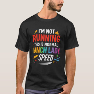 Lustig, ich laufe nicht. Das ist normal. Frau vom T-Shirt