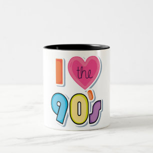 Lustig, ich liebe die 90er, 1990er Motto-Party Zweifarbige Tasse