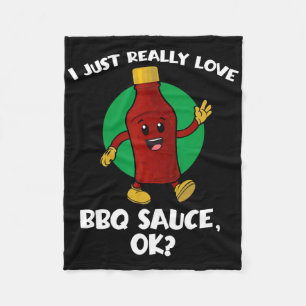 Lustig, ich liebe einfach BBQ-Sauce, okay, Cartoon Fleecedecke