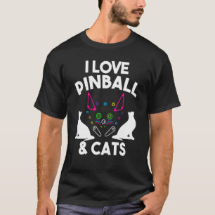 Lustig ich liebe Flipper & Katzen Coole Spielautom T-Shirt