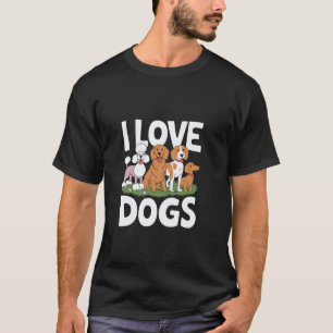 Lustig Ich Liebe Hunde Pudel Retriever Beagle T-Shirt