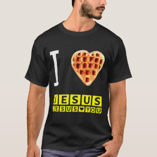 Lustig Ich Liebe Jesus Waffel Herz Christliches Fr T-Shirt