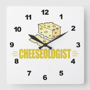Lustig, ich liebe Käse Quadratische Wanduhr