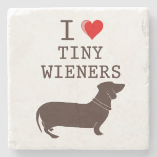 Lustig ich liebe kleinen Wiener Dachshund Steinuntersetzer