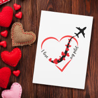 Lustig ich liebe mein Pilot-Herz & Flugzeug romant