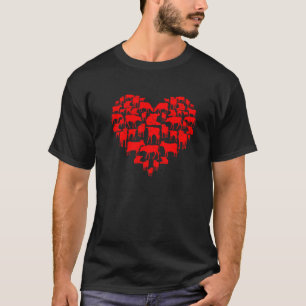Lustig Ich Liebe Meine Kühe Liebhaber Bauern Herze T-Shirt