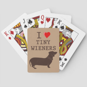 Lustig ich liebe winzigen Wiener Dachshund Hund Spielkarten