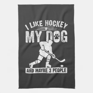 Lustig Ich mag Hockey meinen Hund und vielleicht 3 Geschirrtuch