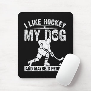 Lustig Ich mag Hockey meinen Hund und vielleicht 3 Mousepad