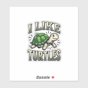 Lustig Ich mag Schildkröten Vintage-Schildkröte-Sh Aufkleber