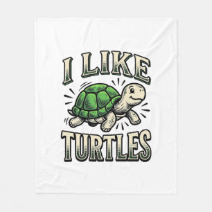 Lustig Ich mag Schildkröten Vintage-Schildkröte-Sh Fleecedecke