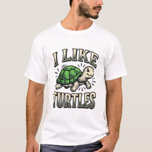 Lustig Ich mag Schildkröten Vintage Schildkröte-Sh T-Shirt