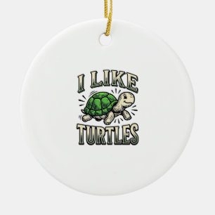 Lustig Ich mag Schildkröten Vintage-Schildkröten-S Keramik Ornament