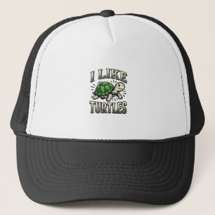 Lustig Ich mag Schildkröten Vintage-Schildkröten-S Truckerkappe