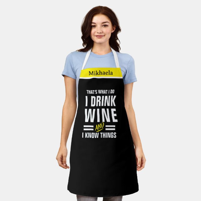 Lustig ich trinke Wein Küchenchef Schürze das mach (Getragen)