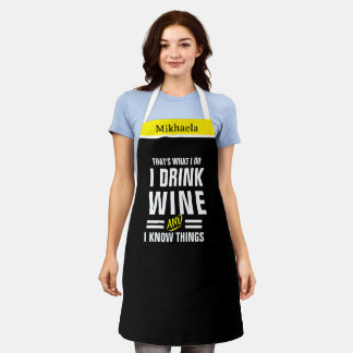Lustig ich trinke Wein Küchenschürze das mache ich Schürze