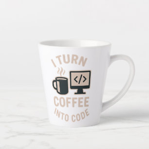 Lustig ich verwandle Kaffee in Code Milchtasse