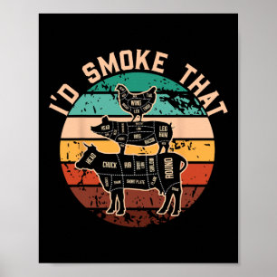 Lustig Ich Würde Den Lustigen Barbecue Retro Grill Poster