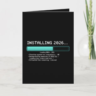 Lustig Installieren 2026 Neujahr Geek Retro Laden Karte