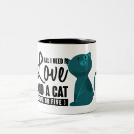 Lustig ist alles, das ich benötige, Liebe und Zweifarbige Tasse