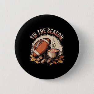 Lustig ist die Jahreszeit Herbst-Fußball Cozy Herb Button