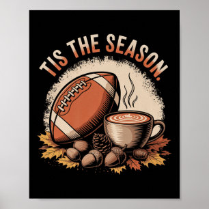 Lustig ist die Jahreszeit Herbst-Fußball gemütlich Poster