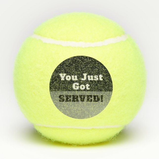 Lustig klatschen Sie Gespräch, das Sie gedienten Tennisbälle (Rückseite)