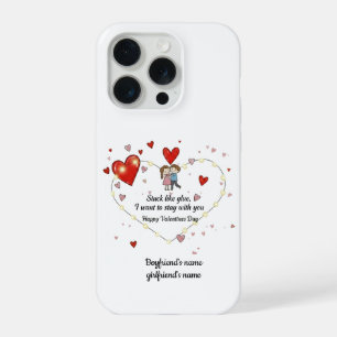 lustig kleben wie Kleber personalisiertes Paar iPhone 15 Pro Hülle