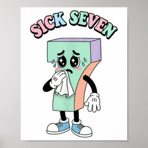 Lustig Krank Sieben 67 Kawaii Sechs Sieben Niedlic Poster