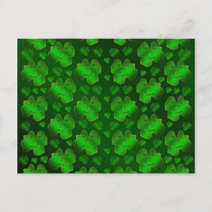 lustig, lachend, Kleeblätter, grün, St. Patricks T Postkarte