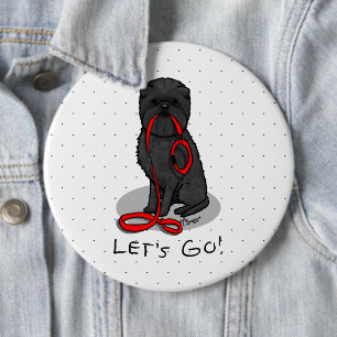 Lustig! Lass uns gehen! Affenpinscher Spaziergang Button