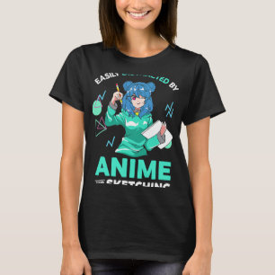 Lustig, leicht ablenkbar durch Anime und Skizziere T-Shirt