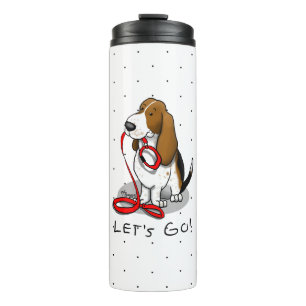 Lustig Los geht's! Basset Hound Spaziergang (dreif Thermosbecher
