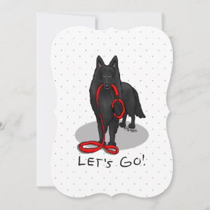 Lustig! Los geht's! Belgischer Schäferhund (schwar Feiertagskarte