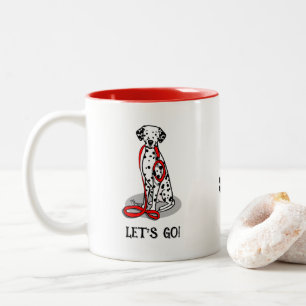 Lustig Los geht's! Spaziergang Dalmatiner Hund (sc Zweifarbige Tasse