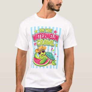 Lustig Mach den Wassermelonen-Crawl Streifen-Schil T-Shirt