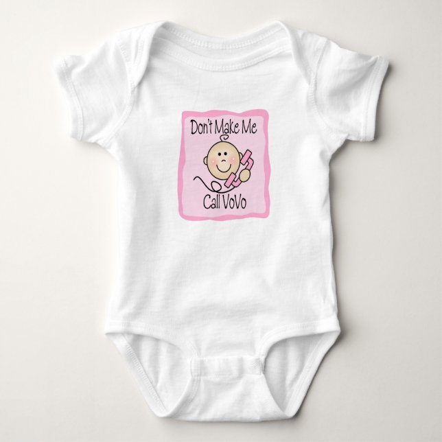 Lustig machen Sie mich Anruf VoVo nicht Baby Strampler (Vorderseite)