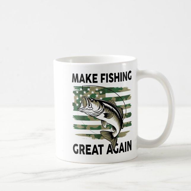 Lustig Make Fishing Great Again Tarnung B Fisch Am Kaffeetasse (Rechts)