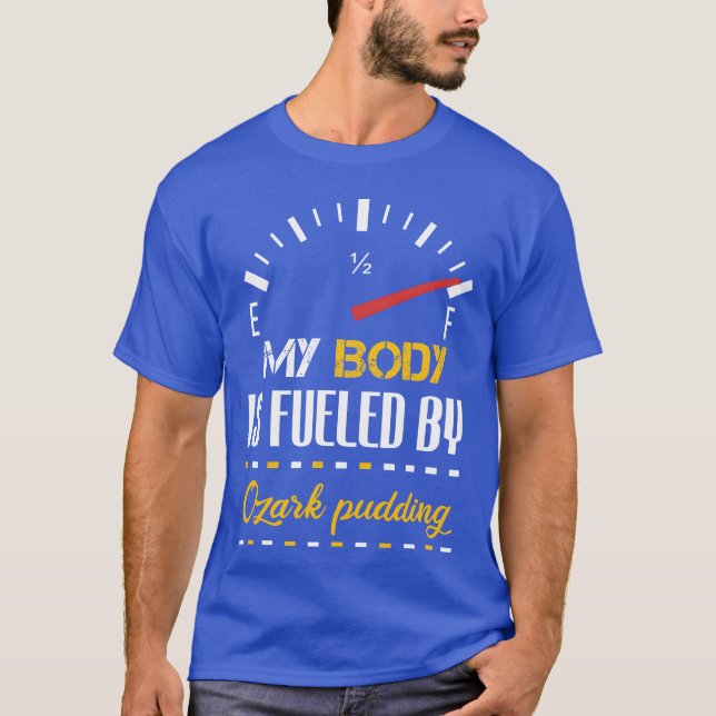 Lustig Mein Körper wird durch Pudding-Zitat Essen  T-Shirt (Vorderseite)