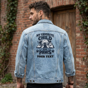 Lustig Mein Lieblingskind Hat Pfoten Bulldogge Hun Jeansjacke