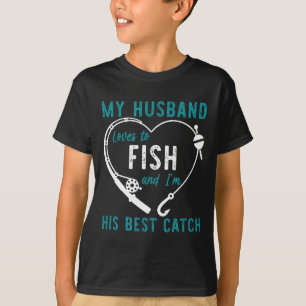 Lustig Mein Mann liebt Fische und ich bin sein Fan T-Shirt