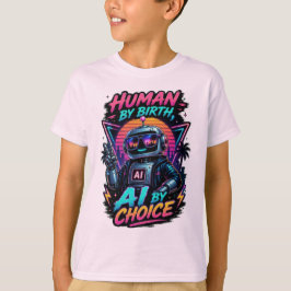 Lustig: Mensch von Geburt an, KI durch Wahl, Robot T-Shirt
