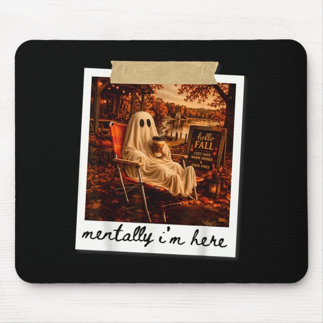 Lustig mental bin ich hier Geist Meme fallen Herbs Mousepad (Vorne)