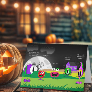 Lustig, Monster, Halloween-Karte Karte