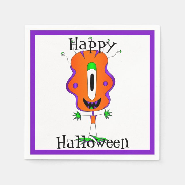 Lustig, Monster, Halloween Serviette (Vorderseite)